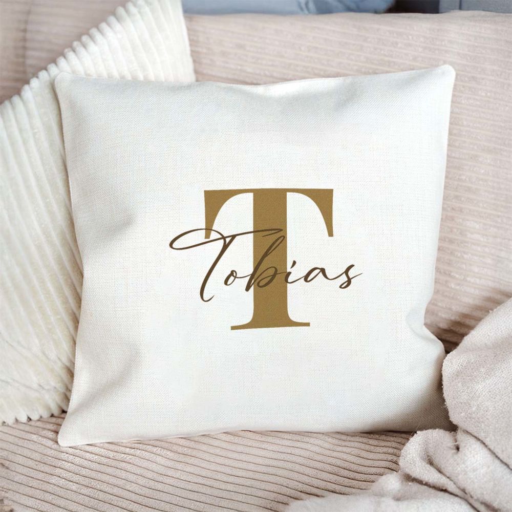 Personalisierbarer Kissenbezug mit Monogramm
