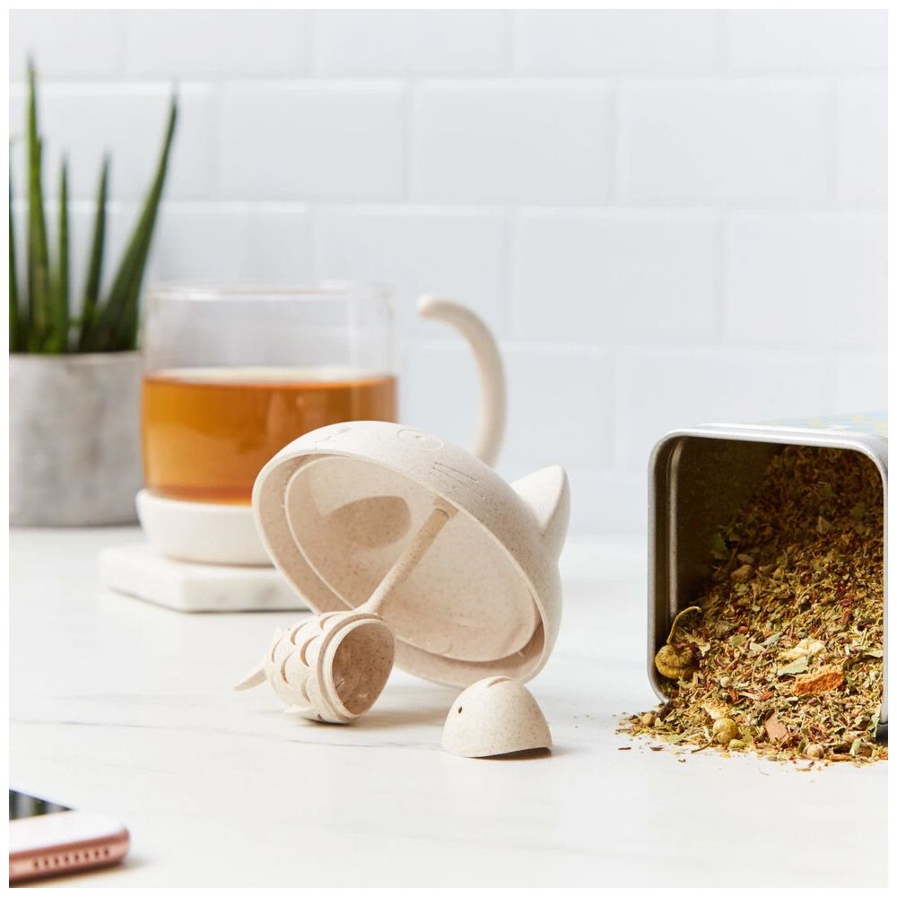 Katzen Teeglas mit Fisch Tee-Ei