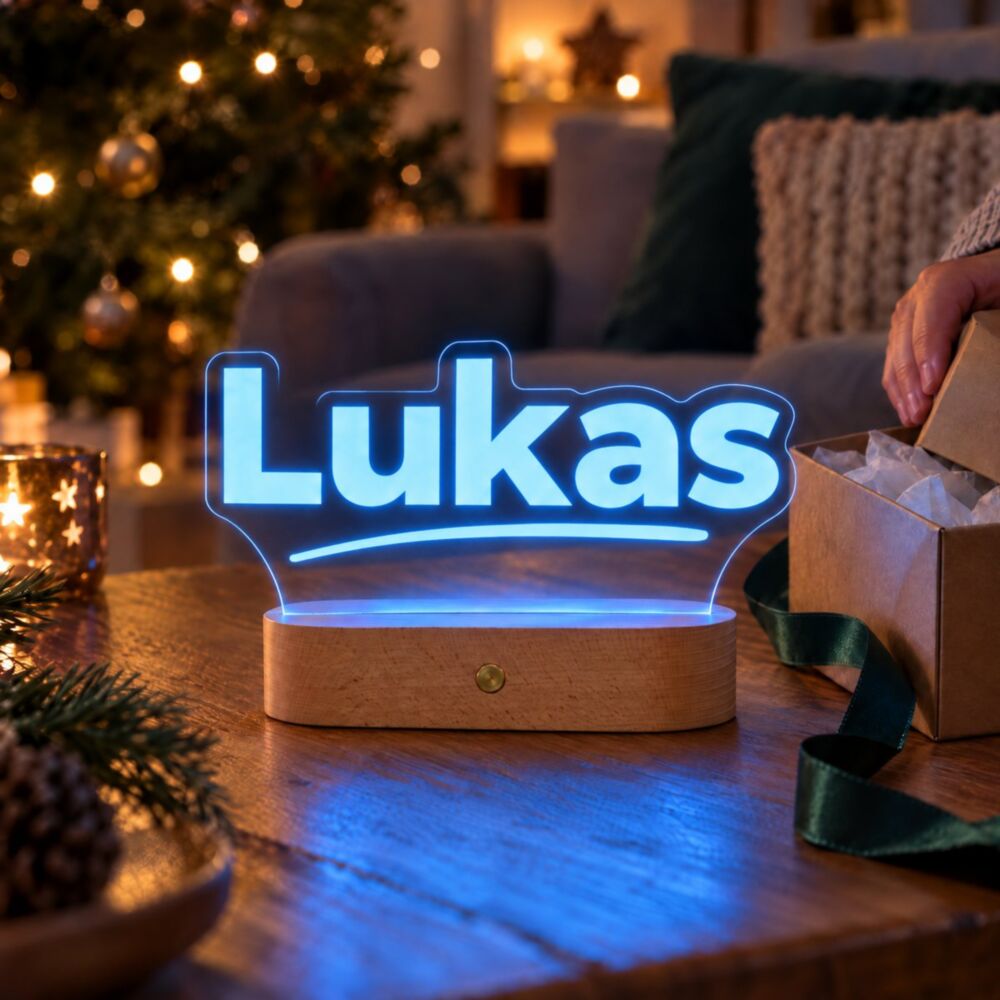 Personalisierbare LED-Lampe mit Name