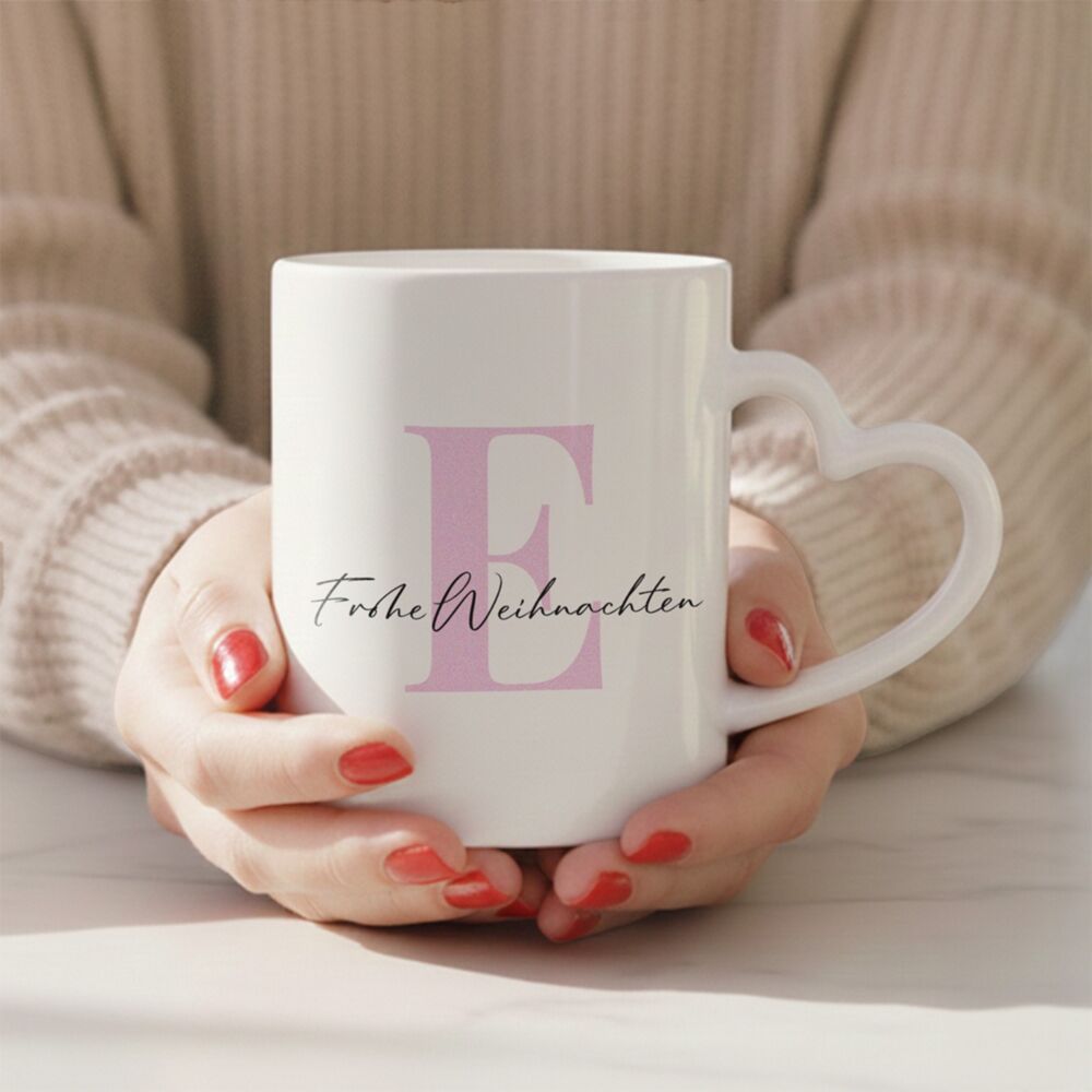 Personalisierte Weihnachts-Tasse mit Monogramm