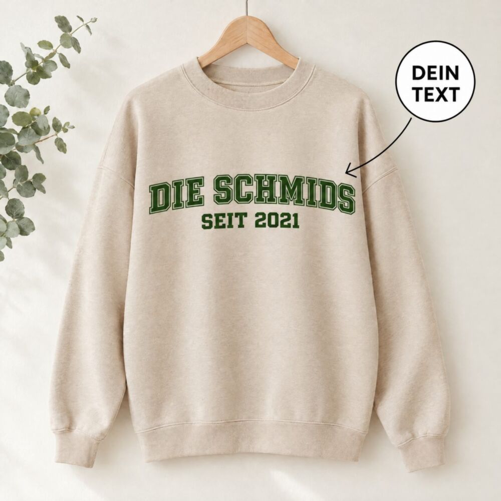 Personalisierbarer Pullover College-Style