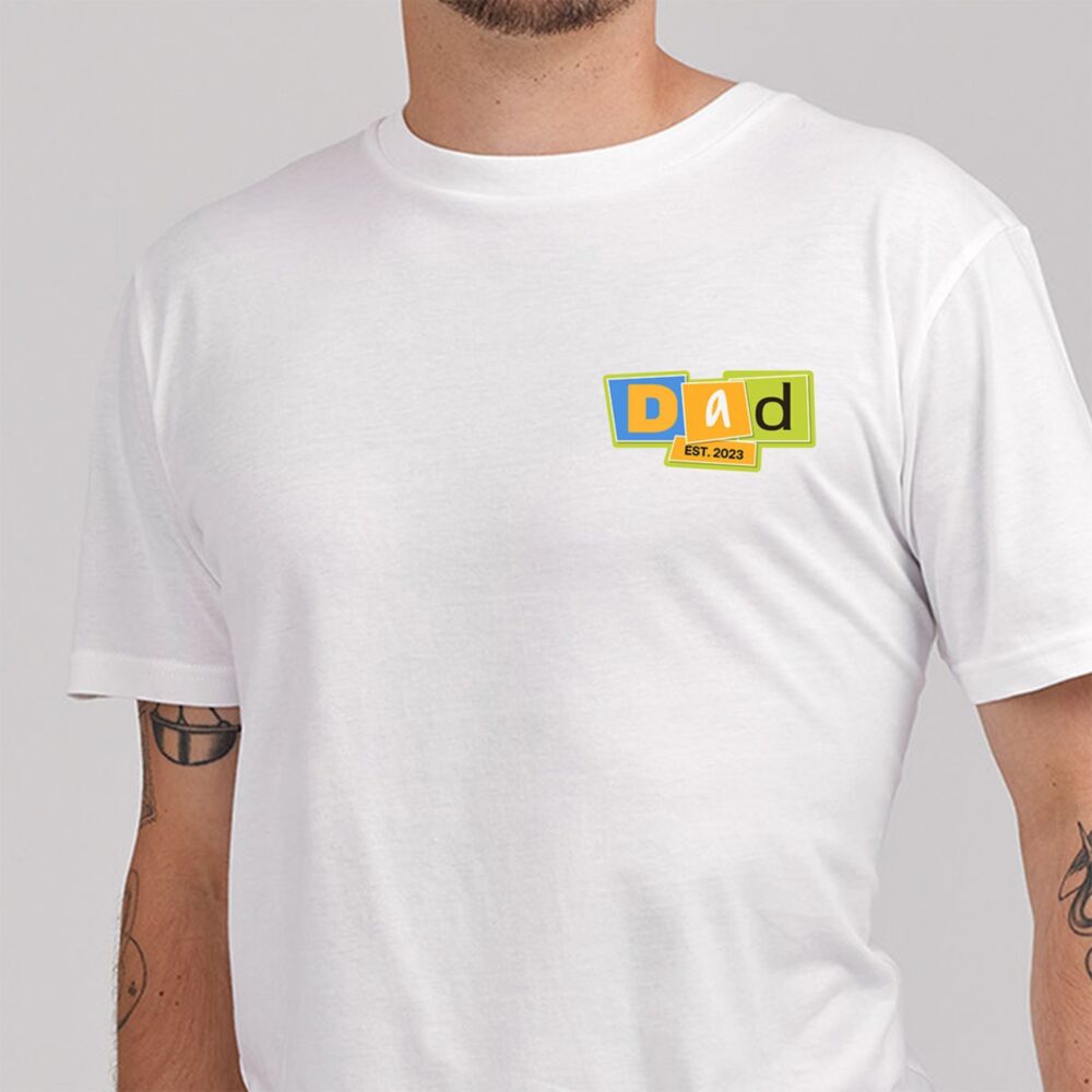 T-Shirt Papa Personalisiert mit Memphis-Design