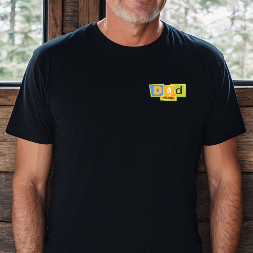 T-Shirt Papa Personalisiert mit Memphis-Design