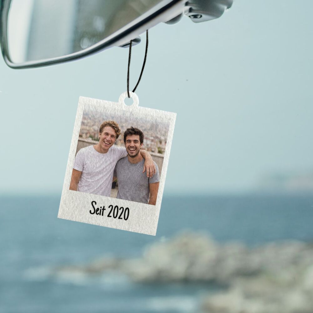 Personalisierbarer Polaroid-Duftbaum – Beste Freunde 2er Set