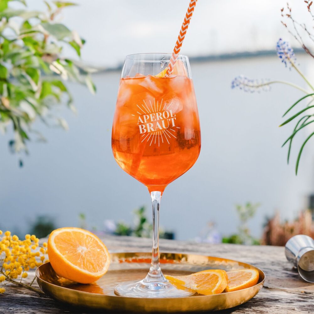JGA Aperol Glas personalisiert mit Namen