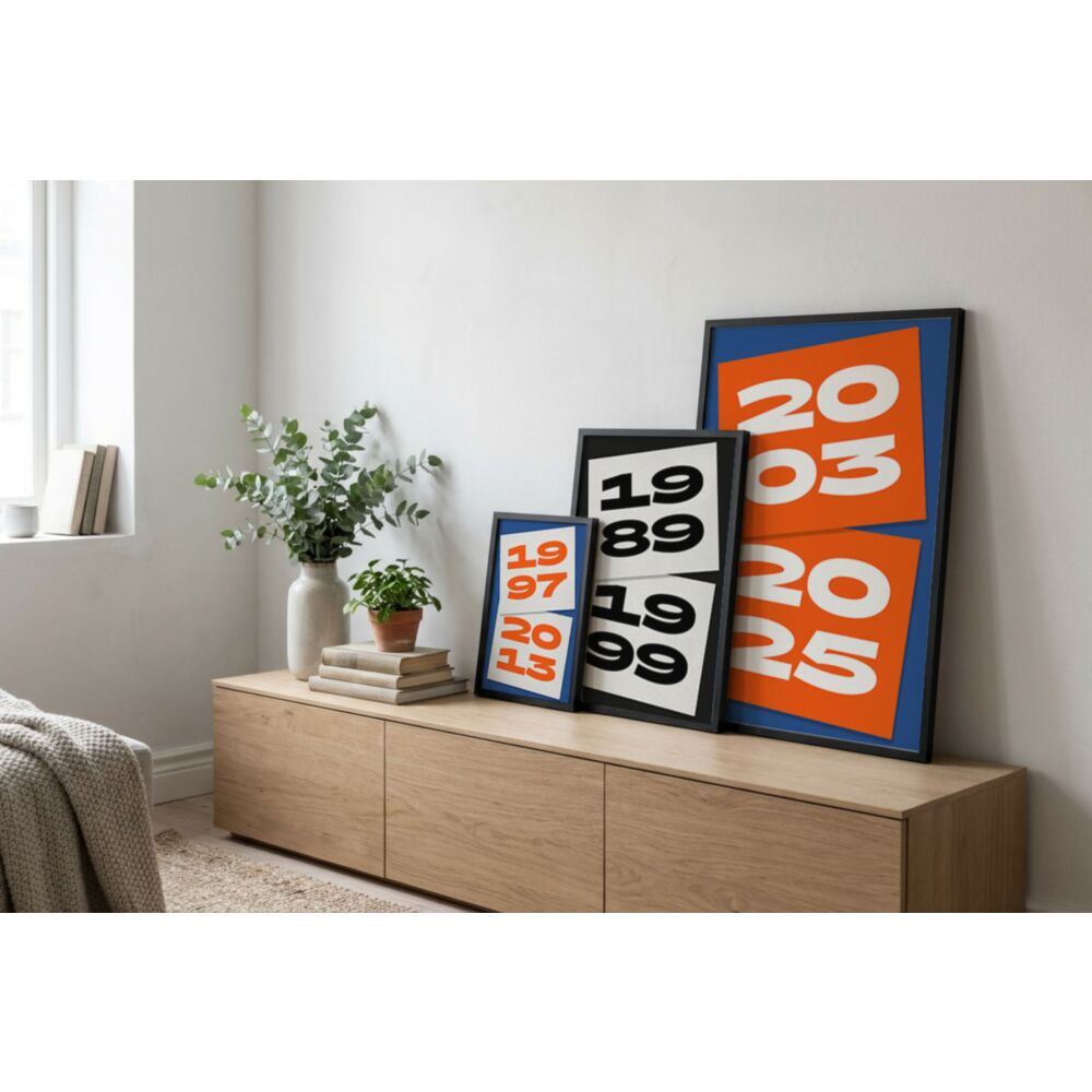 Personalisierbares Poster mit Jahreszahlen-Collage
