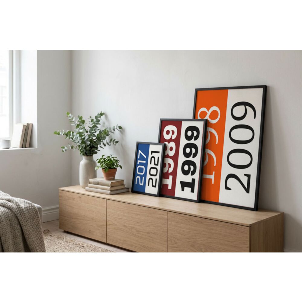 Jahrestag Geschenk Poster mit zwei personalisierten Jahreszahlen