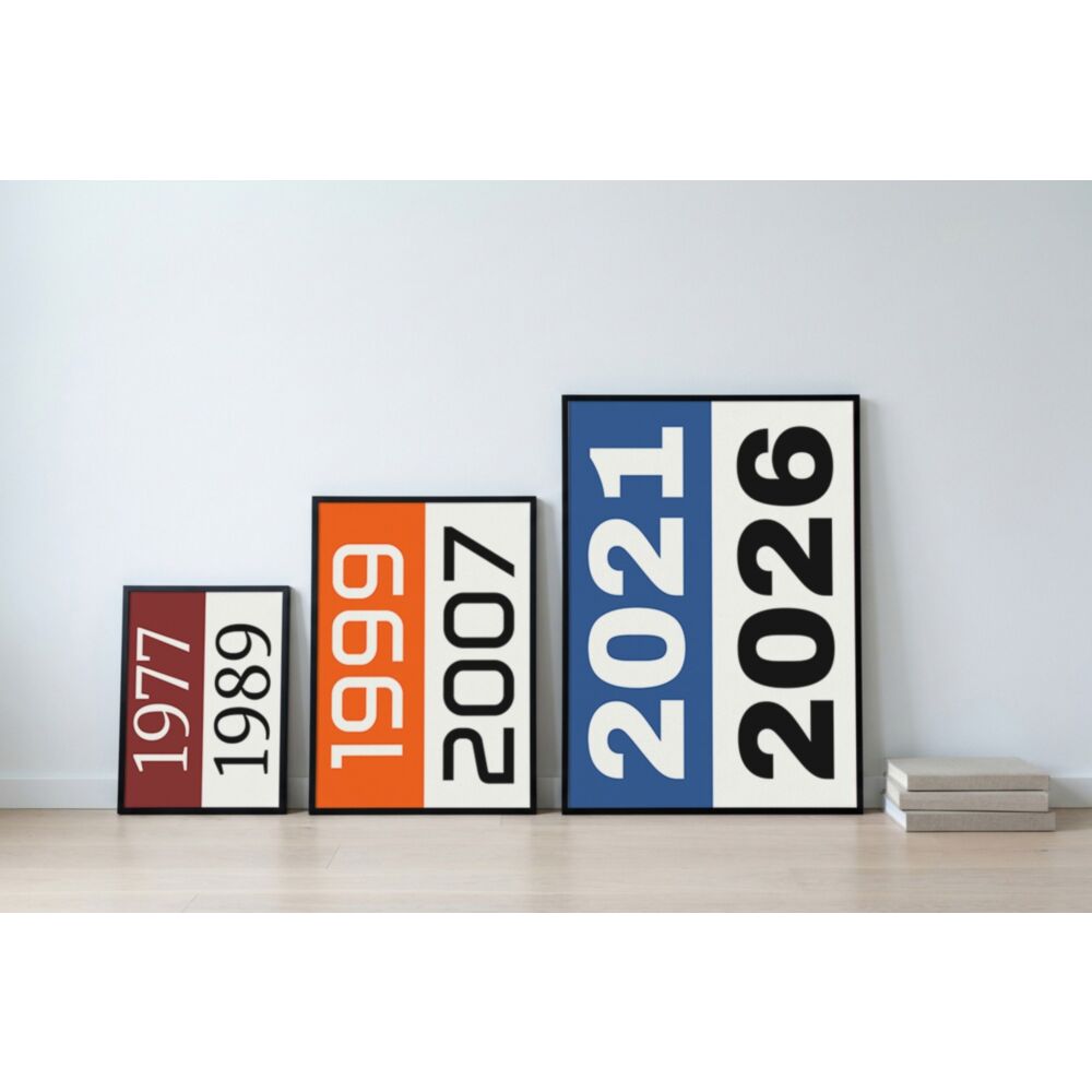 Jahrestag Geschenk Poster mit zwei personalisierten Jahreszahlen