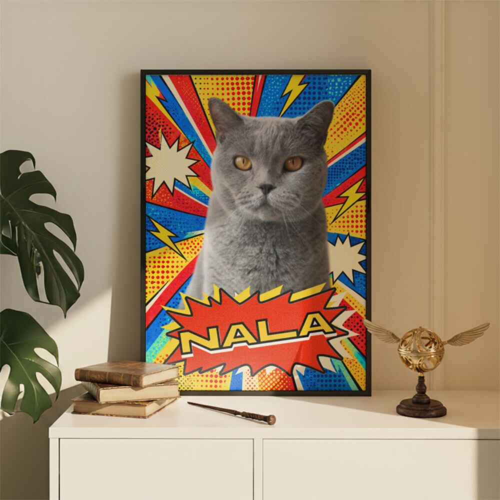 Hunde Poster personalisiert mit Foto und Namen - Pop-Art
