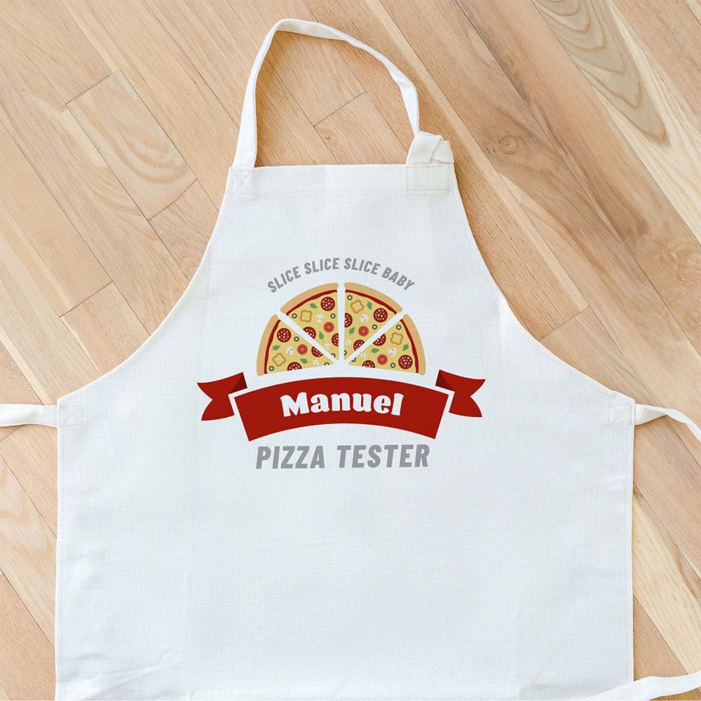 Personalisierbare Kochschürze mit Pizza und Name