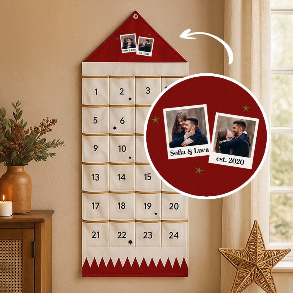 Personalisierbarer Adventskalender im Polaroid-Design