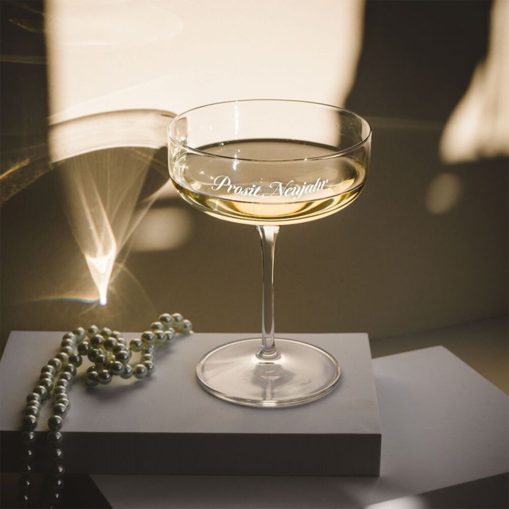 Personalisierbare Champagnerschale für Silvester Prosit Neujahr