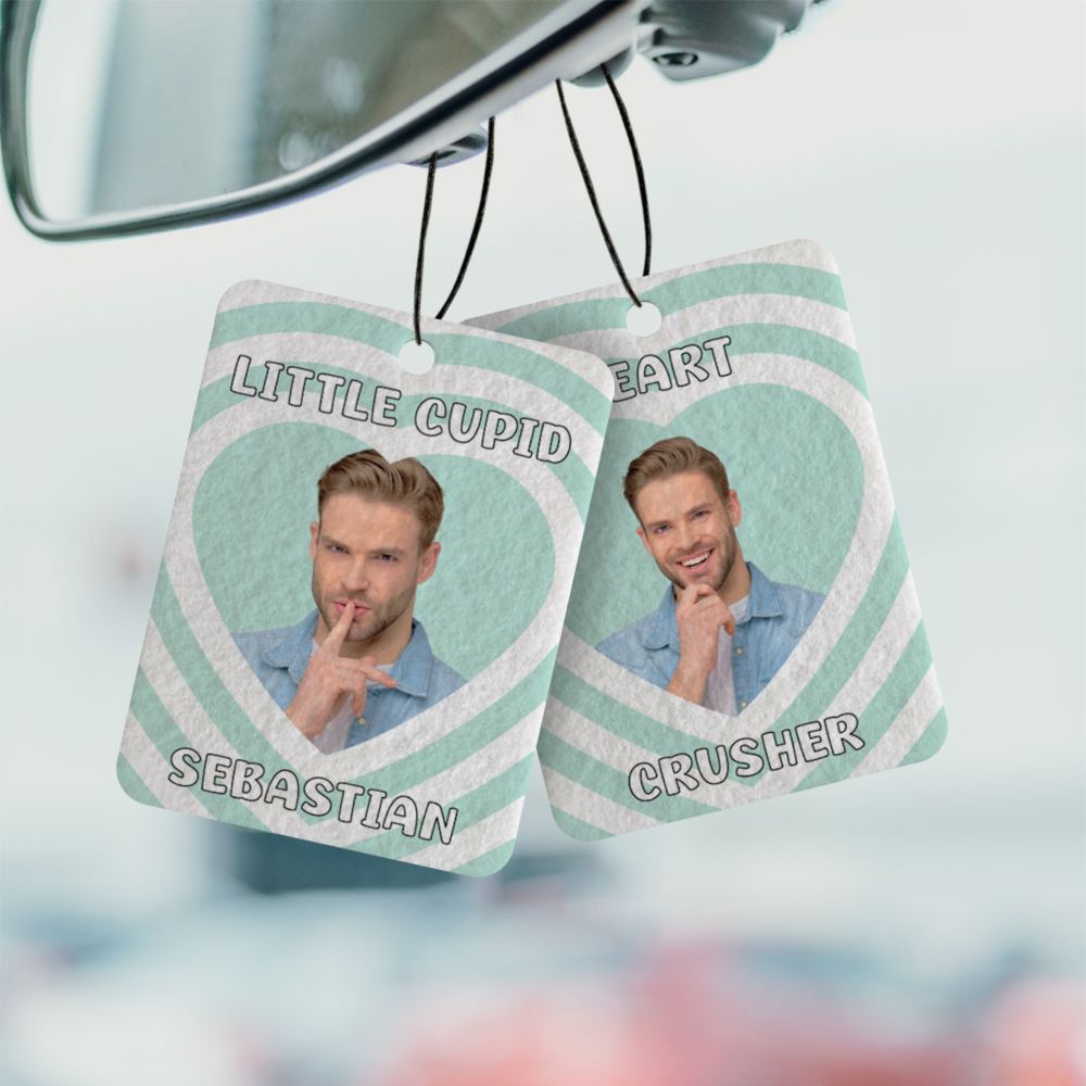 Personalisierbarer Retro Duftbaum 2er Set mit Gesicht und Text