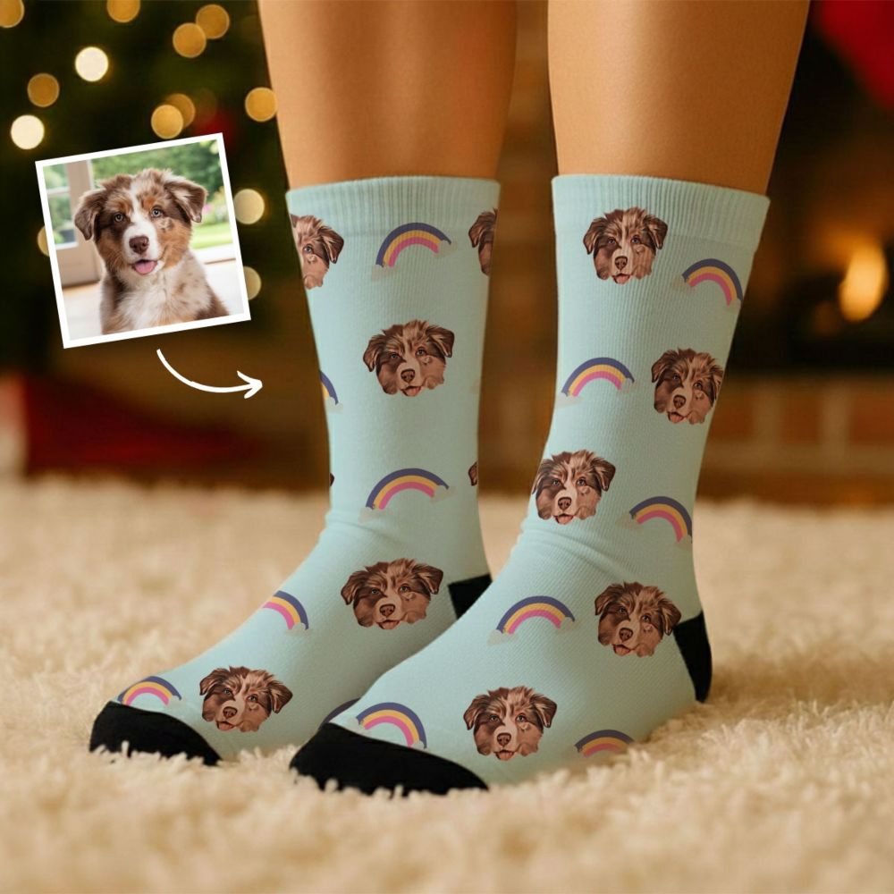 Personalisierbare Socken mit Gesicht im Comic-Style