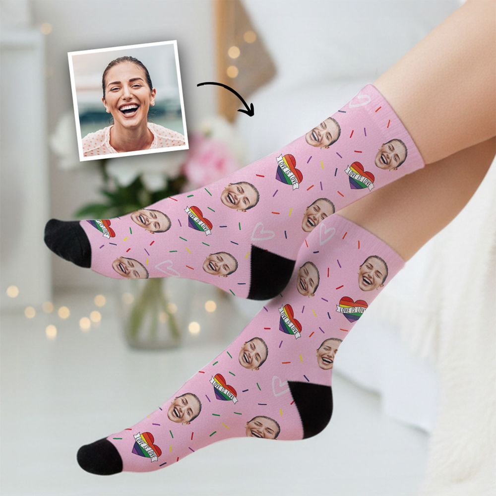 Personalisierbare Socken mit Gesicht und Liebes-Designs