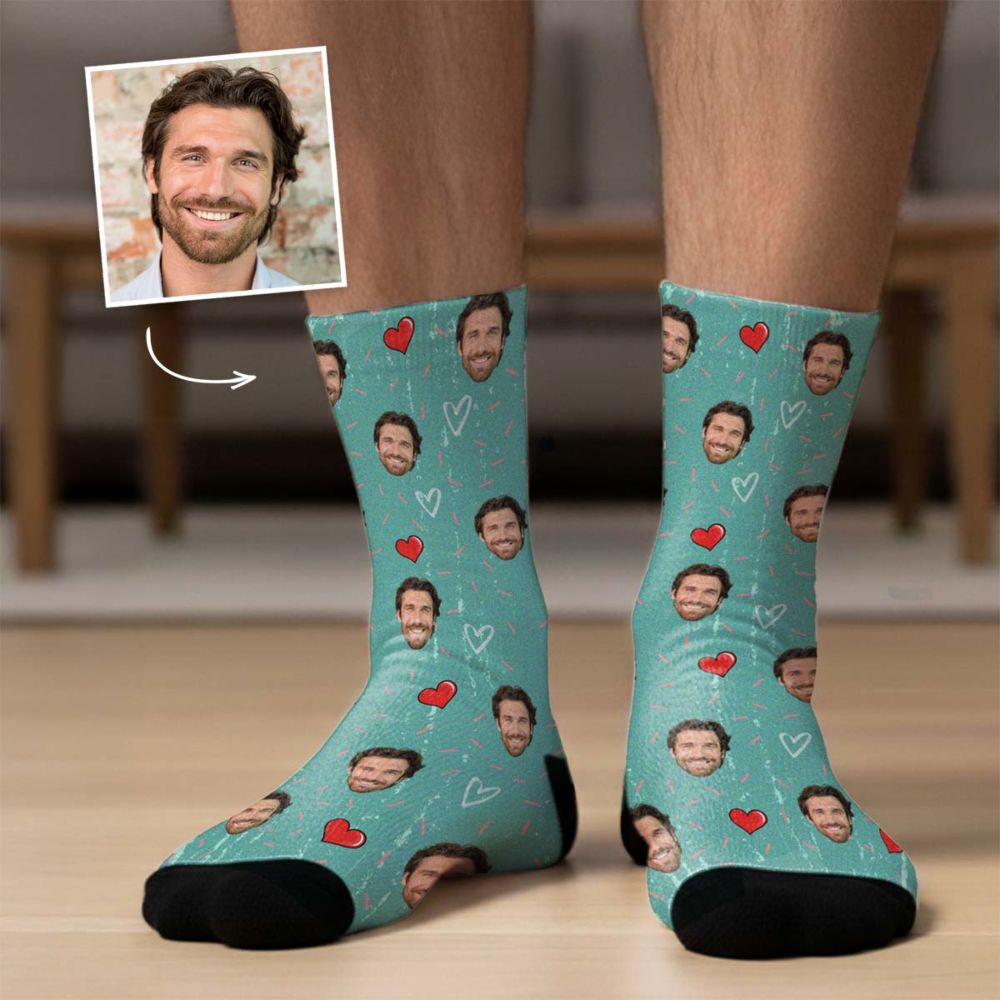 Personalisierbare Socken mit Gesicht und Liebes-Designs