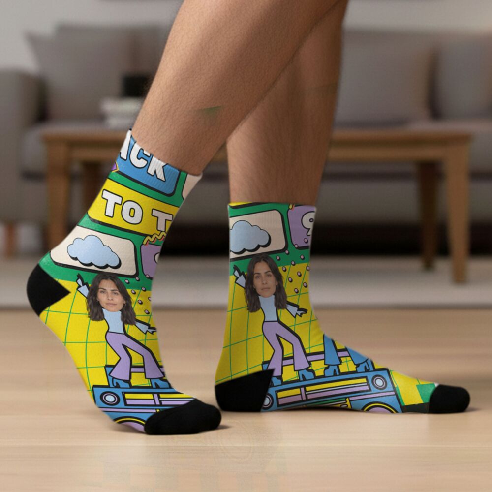 Personalisierbare Socken mit 2 Gesichtern – Back to the 90s