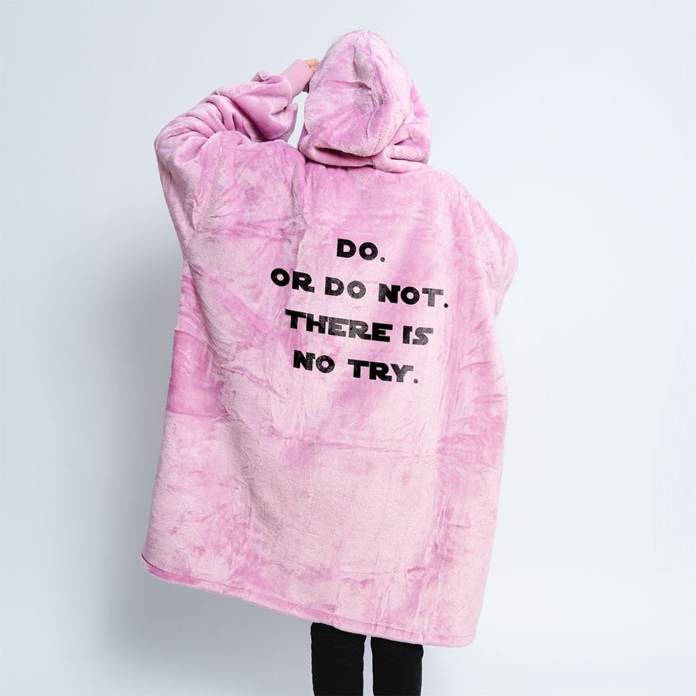 Personalisierbare Hoodie Decke mit Spruch