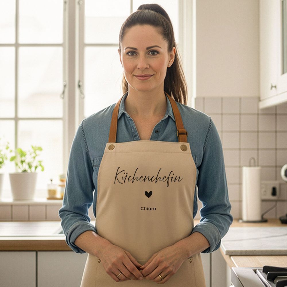 Personalisierbare Schürze mit Text und Symbol