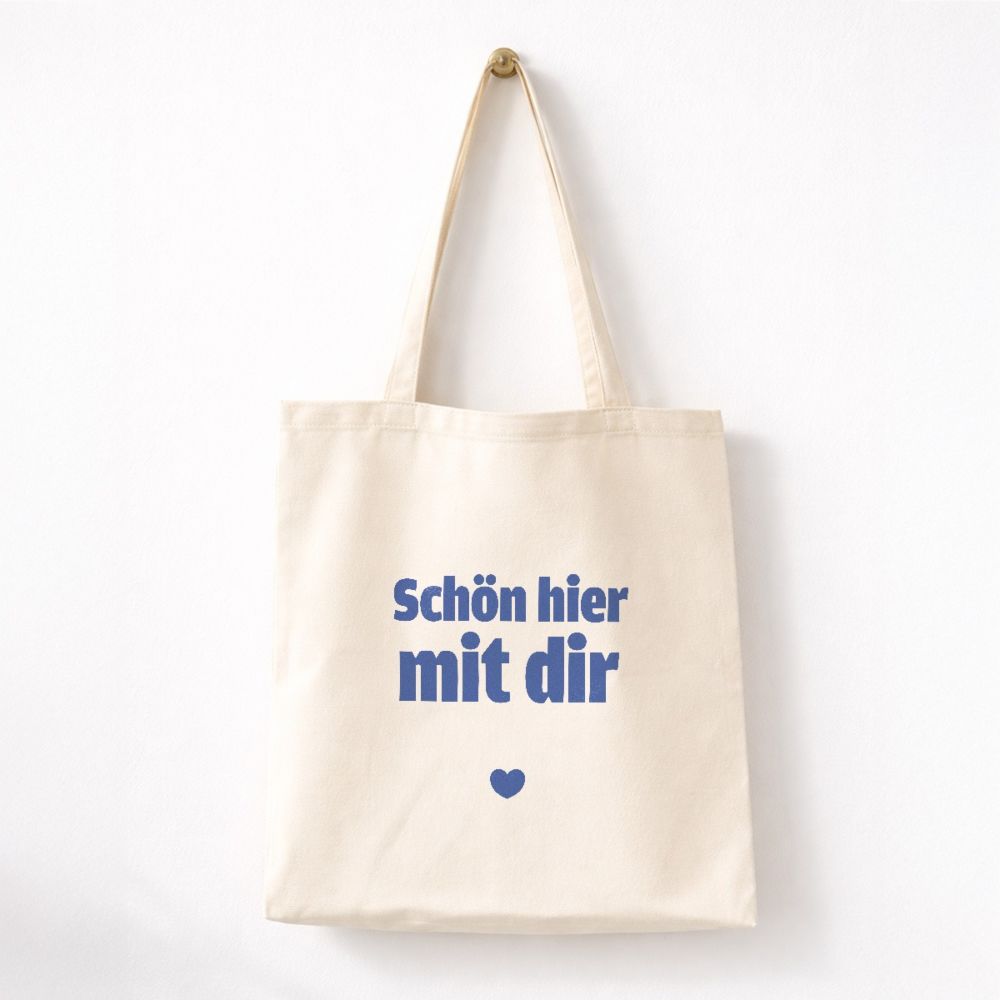 Jutebeutel mit verschiedenen Sprüchen