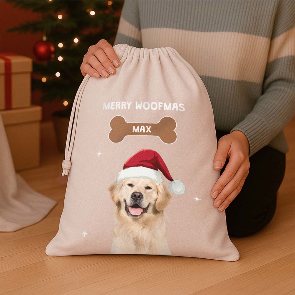 Personalisierbarer Weihnachtssack mit deinem Haustier