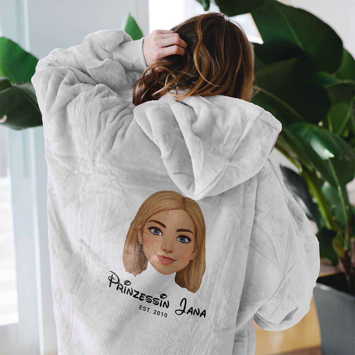 Produktbild von Personalisiert Hoodie Decke,tragbare Decke, Eigenes Foto