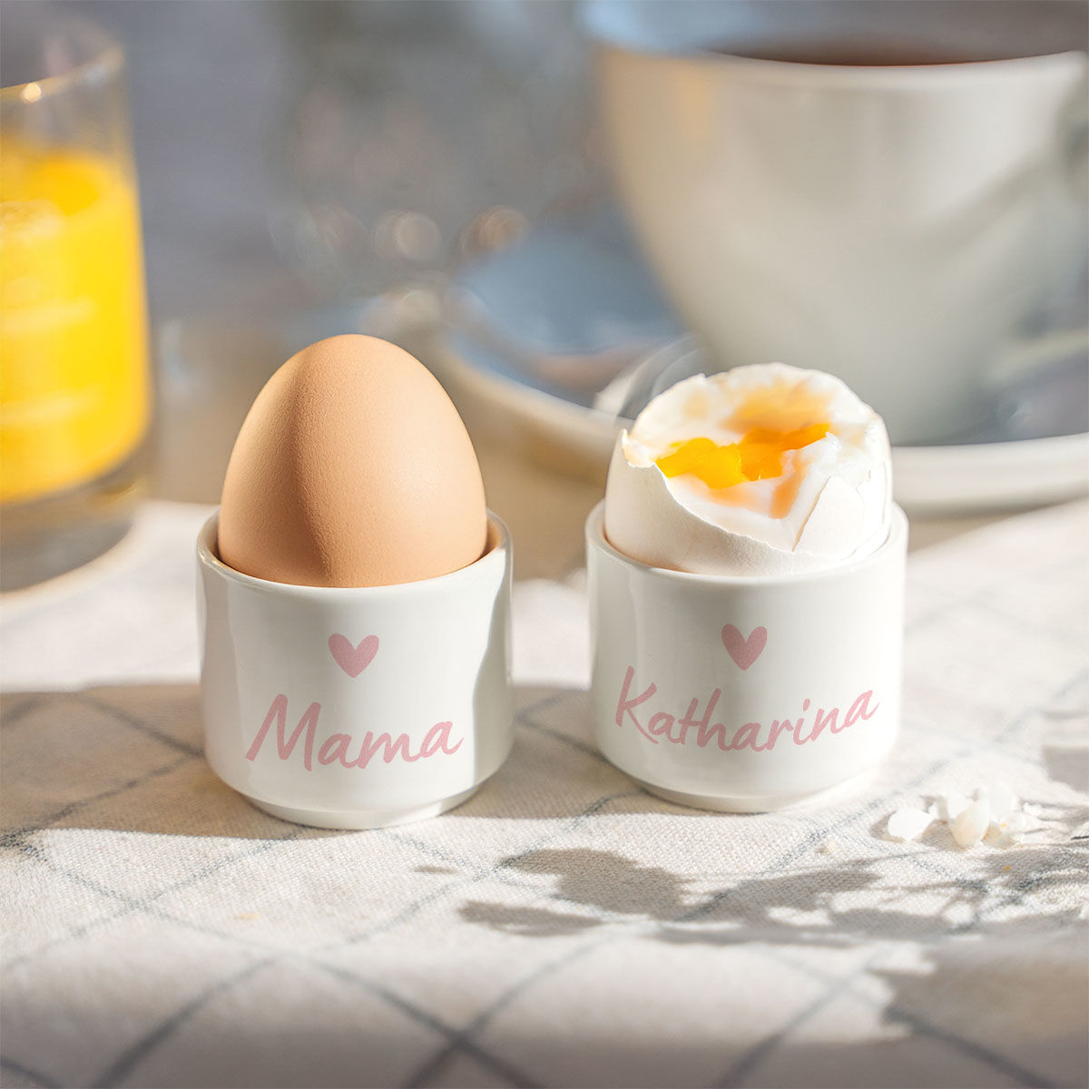 Personalisierbare Eierbecher 2er-Set mit Text