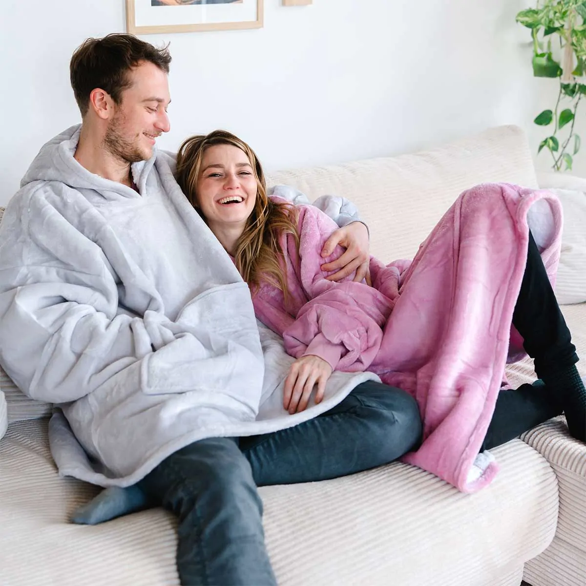 Personalisierbare Hoodie Decke mit Bild und Text