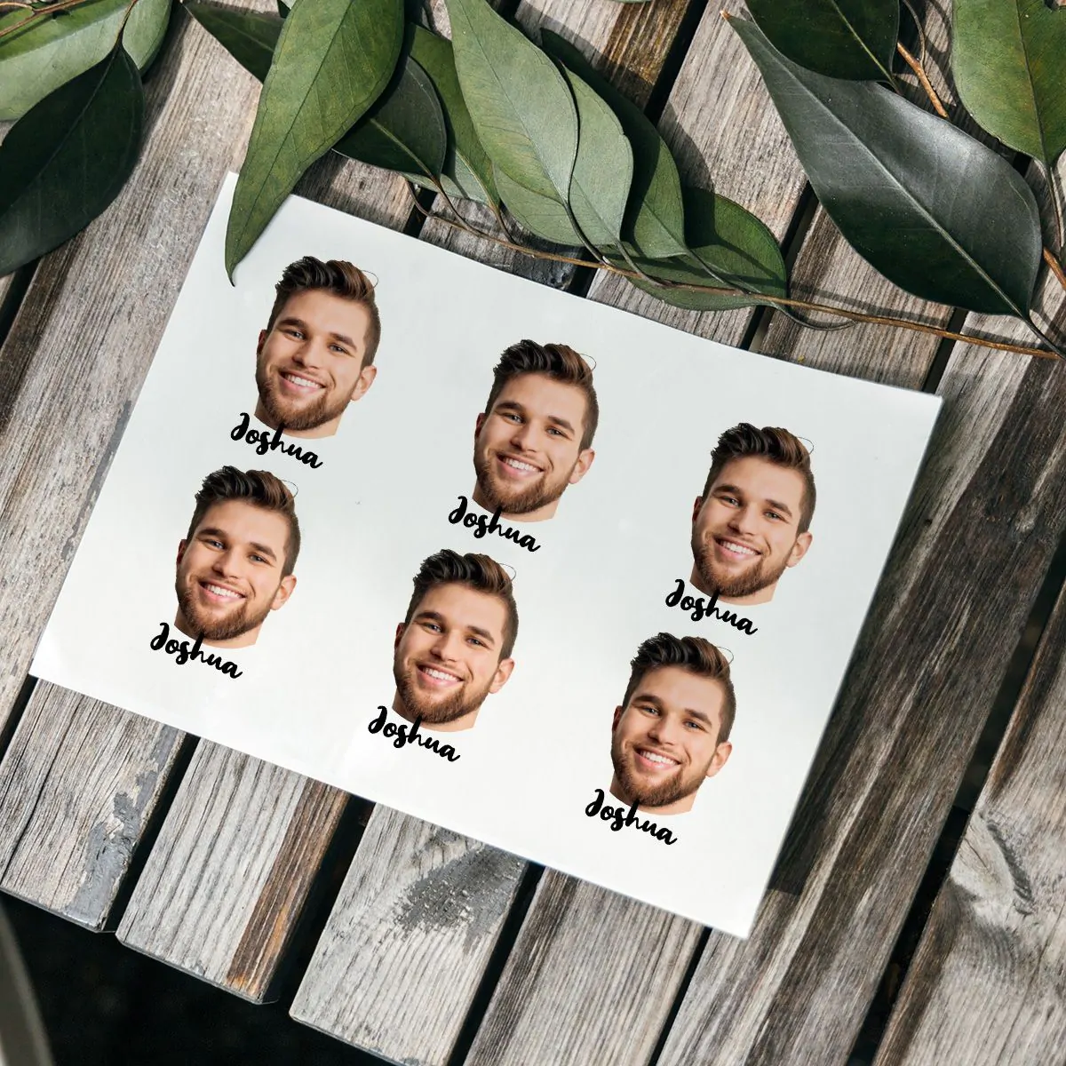 Personalisierbare Tattoos 6er Set mit Gesicht und Text
