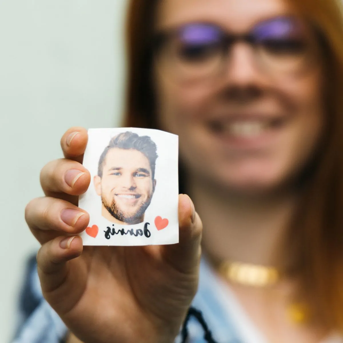 Personalisierbare Tattoos 6er Set mit Gesicht und Text