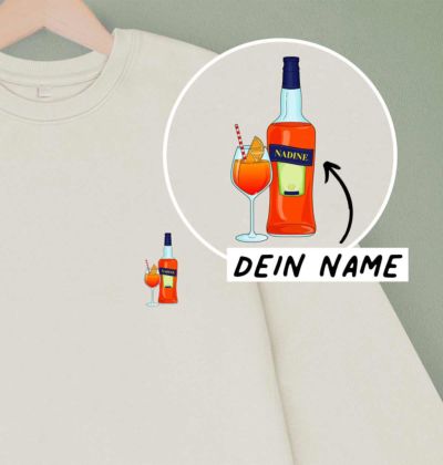 Personalisierbarer Pullover mit Drink und Name