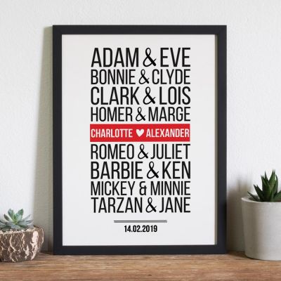 Personalisierbares Poster - Berühmte Paare Modern Personalisierbares Poster - Berühmte Paare Modern