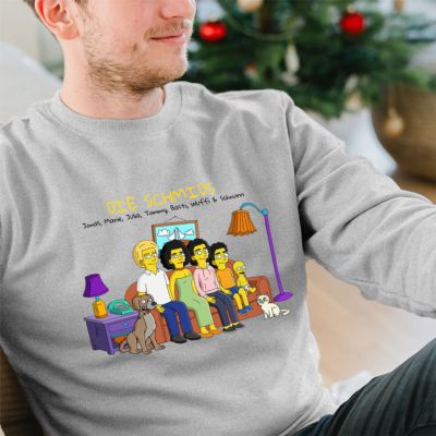 Personalisierbare Pullover-Illustration Cartoon Familie
