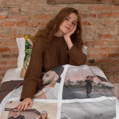 Geschenke für Frauen Decke mit 5 Bildern und Text