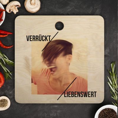 Personalisierbares Schneidebrett mit Foto und Text Personalisierbares Schneidebrett mit Foto und Text