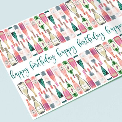 Personalisierbares Geschenkpapier mit Text und Illustration