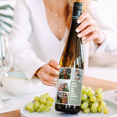 Fotogeschenke Personalisierbarer Wein mit Bildern und Text