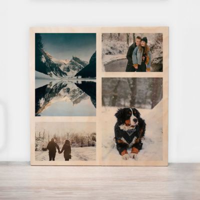 Personalisierbares Foto Holzbild mit 4 Fotos Personalisierbares Foto Holzbild mit 4 Fotos