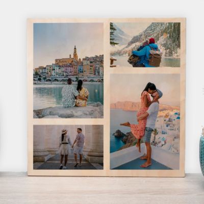 Personalisierbares Foto Holzbild mit 4 Fotos Personalisierbares Foto Holzbild mit 4 Fotos