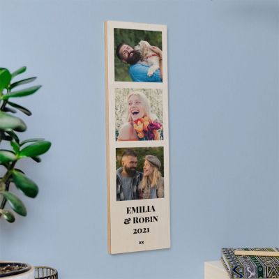 Personalisierbares Holzbild mit 3 Fotos Personalisierbares Holzbild mit 3 Fotos