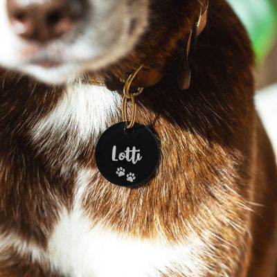 Personalisierbare Hundemarke mit Name