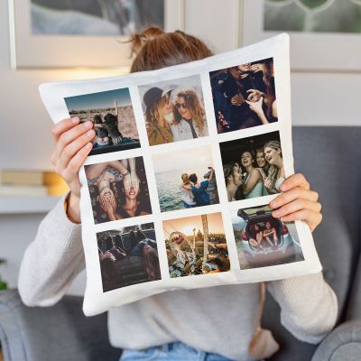 Personalisierbarer Kissenbezug mit 9 Bildern Personalisierbarer Kissenbezug mit 9 Bildern