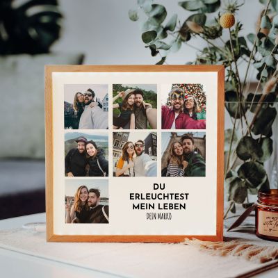 Personalisierbare Light Box mit 7 Fotos und Text Personalisierbare Light Box mit 7 Fotos und Text