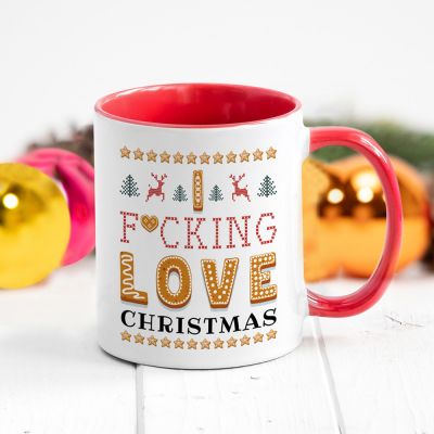 wichtelgeschenke i fucking love christmas tasse