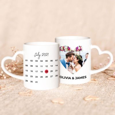 Personalisierbare Tasse mit Foto und Datum Personalisierbare Tasse mit Foto und Datum