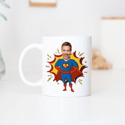 Personalisierbare Superhelden Tasse mit Gesicht Personalisierbare Superhelden Tasse mit Gesicht