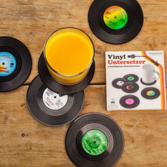 6 Untersetzer im Vinyl Schallplatten Look
