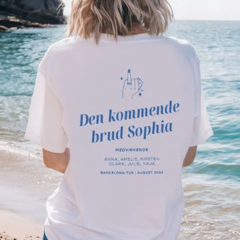 Personlig brude-T-shirt med symbol og tekst