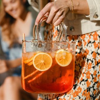 Glas Handtasche