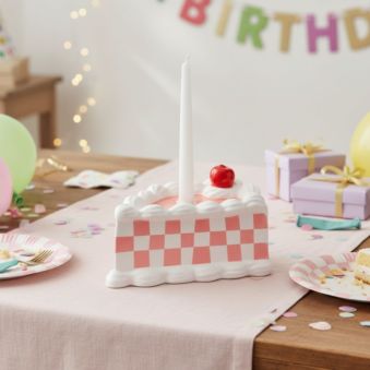 Portavelas porción de pastel